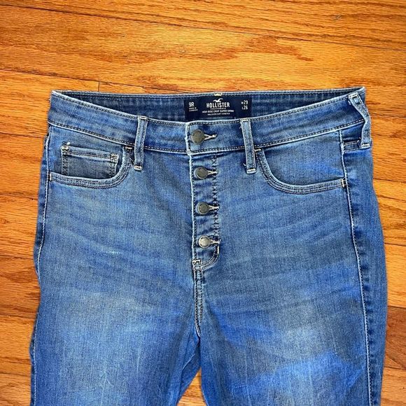 Hollister Button Fly High Rise Crop Super Skinny Size 9 W29/L26 - Picture 3 of 6